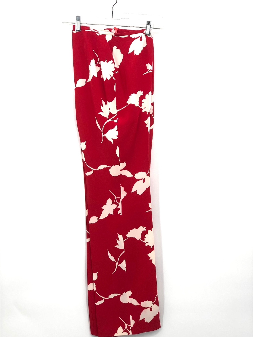 Escada Silk Pants Red & White Floral, Size 36=4 - Picture 2 of 5